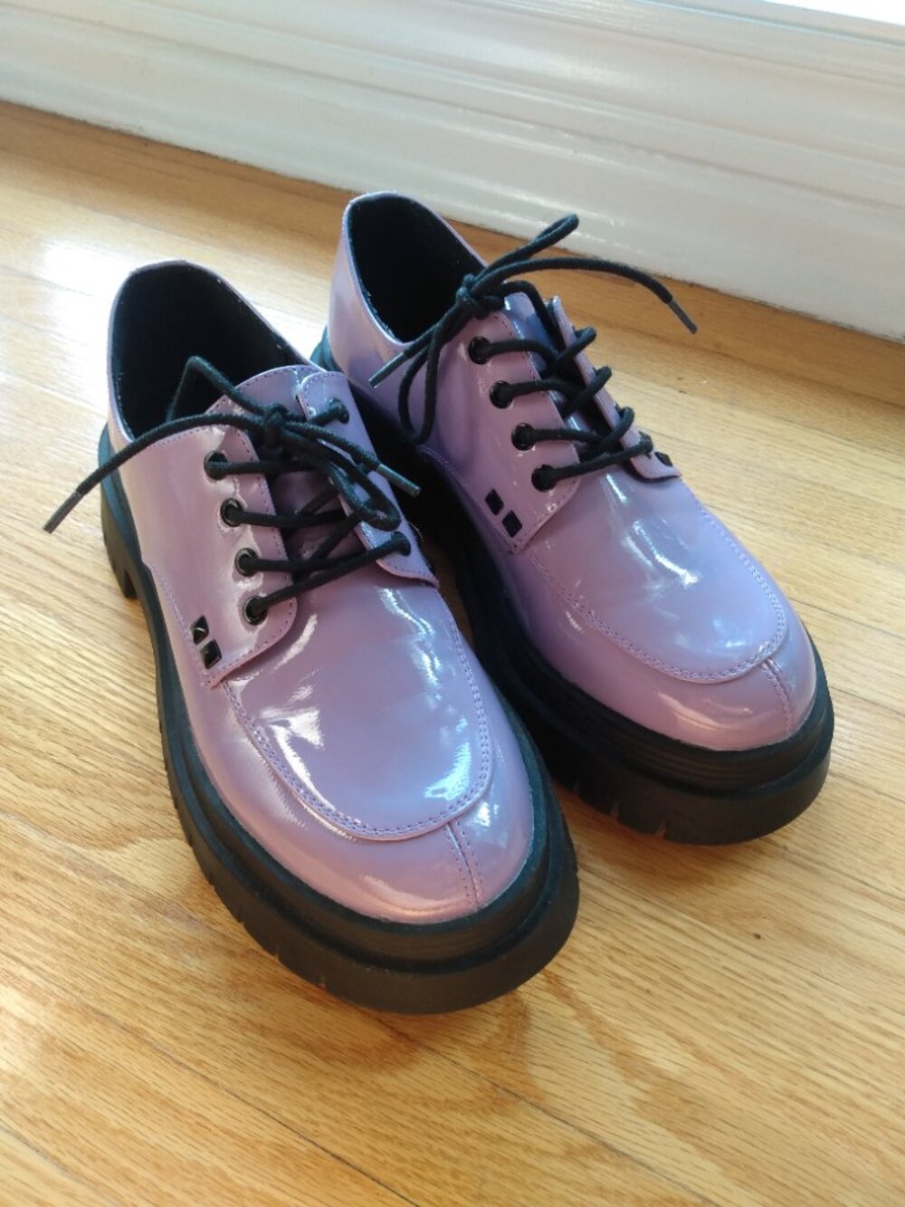 Lavender Patent Vegan Leather Platform Creepers Size 10